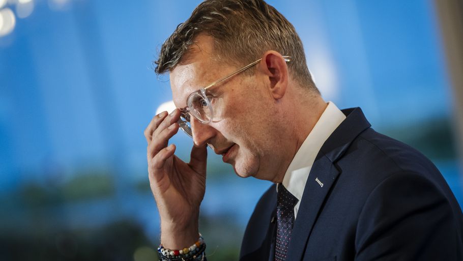 Det var en benhård Troels Lund Poulsen, der snakkede foran pressen i Nyborg, lyder det fra Hans Engell. Foto: Mads Claus Rasmussen/Ritzau Scanpix