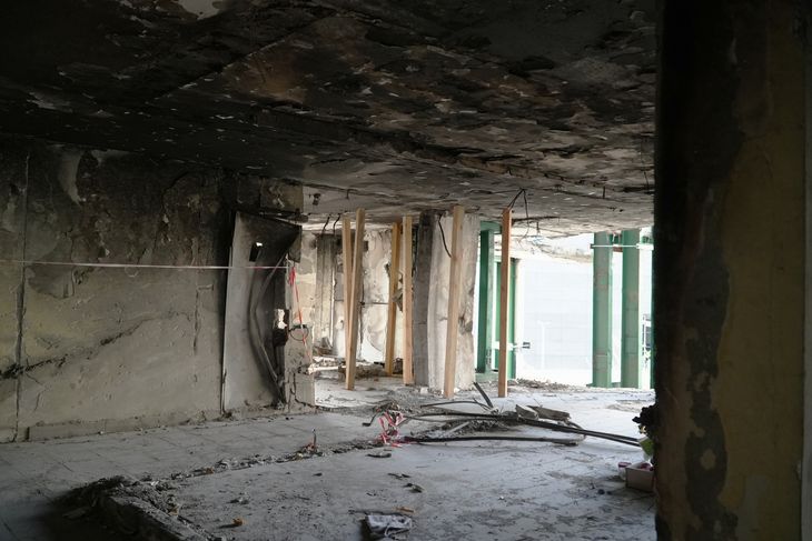 Flere lejligheder blev ødelagt i angrebet, der skabte stor røre i Ukraine. Foto: Stefan Weichert