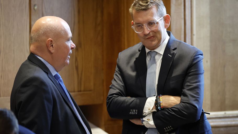 Søren Gade (tv.) sammen med Venstre-formand Troels Lund Poulsen, der igen og igen udfordres af Folketingets nu detroniserede formand. Arkivfoto: Jens Dresling.